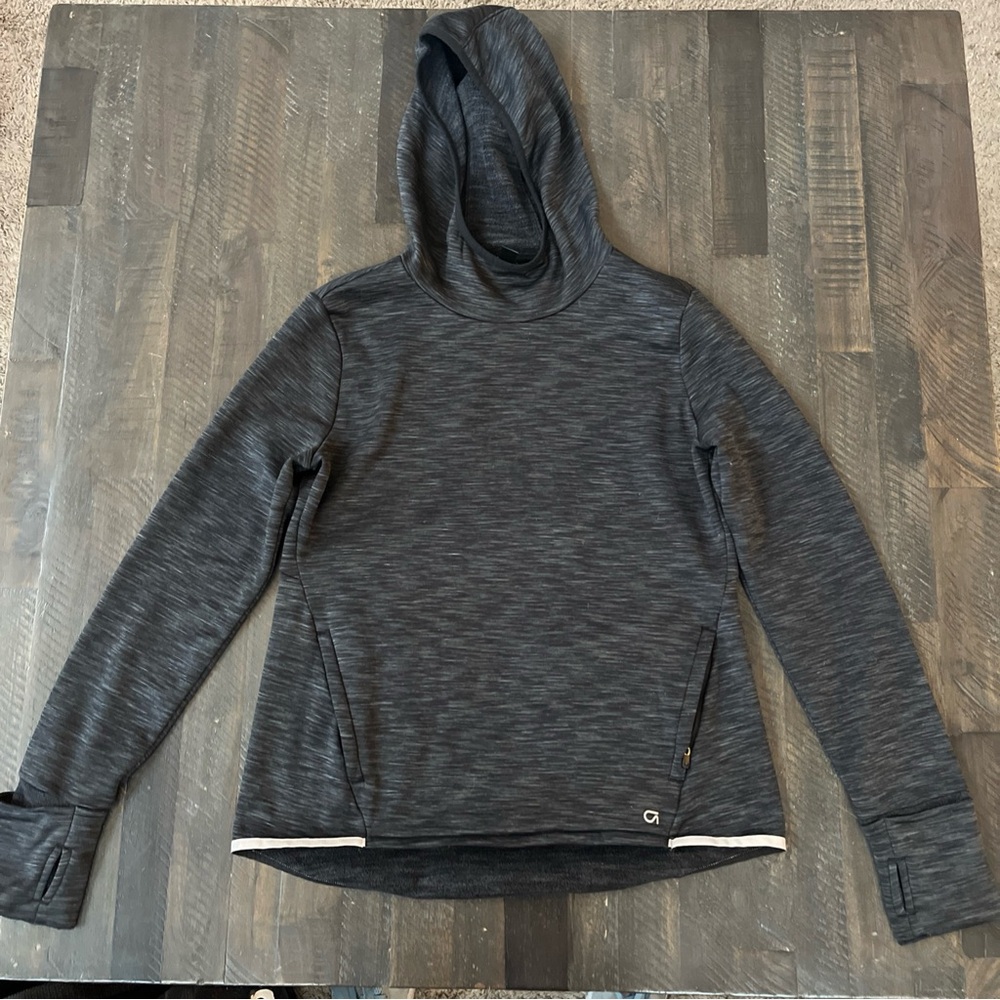 GAP Hoodie Womens M GapFit Long Sleeve Yoga Workout Sweatshirt Performance Black